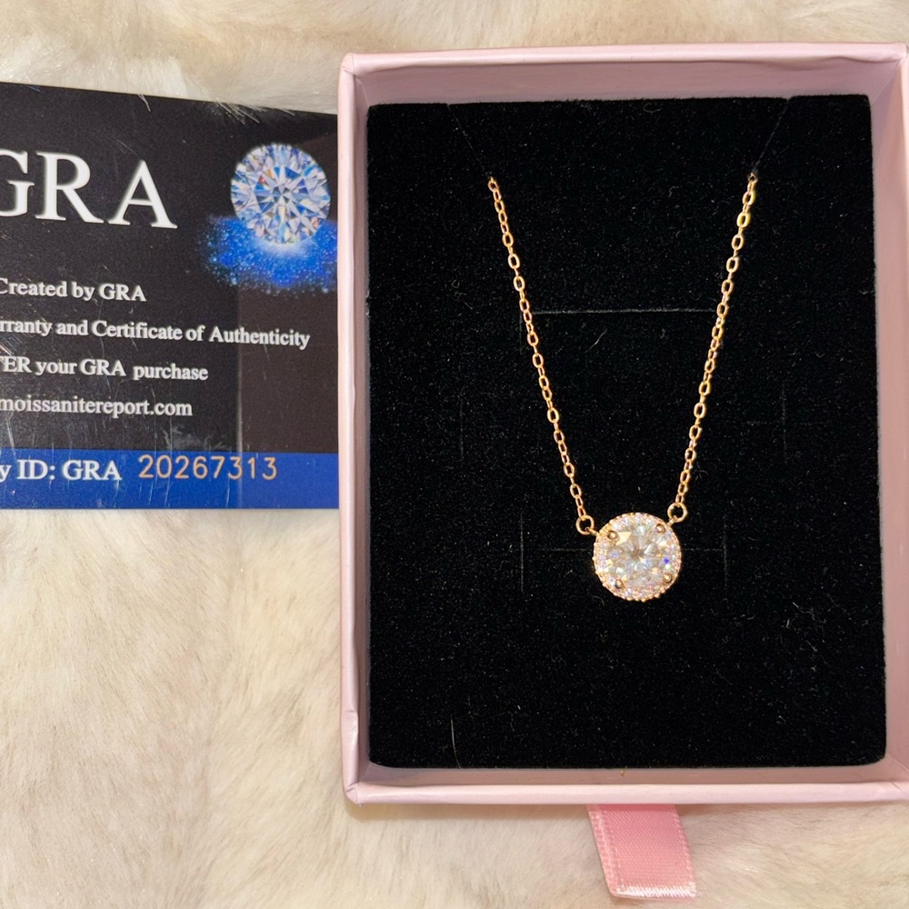 2ct Moissanite Solitaire Necklace - Picture 1 of 9